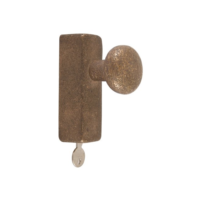 Dauby Dauby Pure Line raamknop rond ruw brons afsluitbaar per stuk