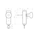 Dauby Dauby Pure Line raamknop rond ruw brons afsluitbaar per stuk