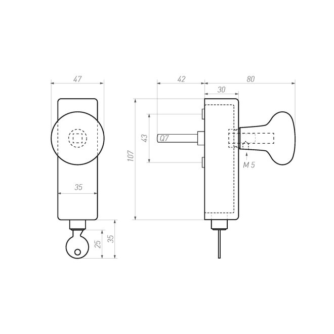 Dauby Dauby Pure Line raamknop rond ruw brons afsluitbaar per stuk