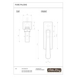 Dauby Dauby Pure Line raamklink L-vorm ruw metaal afsluitbaar per stuk