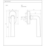 Dauby Dauby Pure Line raamklink type 1925+  ruw metaal  per stuk