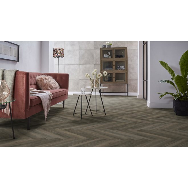 Ambiant PVC vloer visgraat Dark Grey