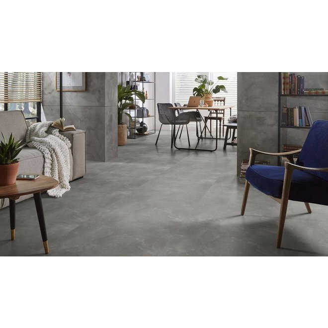 Ambiant Ambiant PVC vloer betonlook XL tegels 91,4 x 91,4cm kleur Dark Grey
