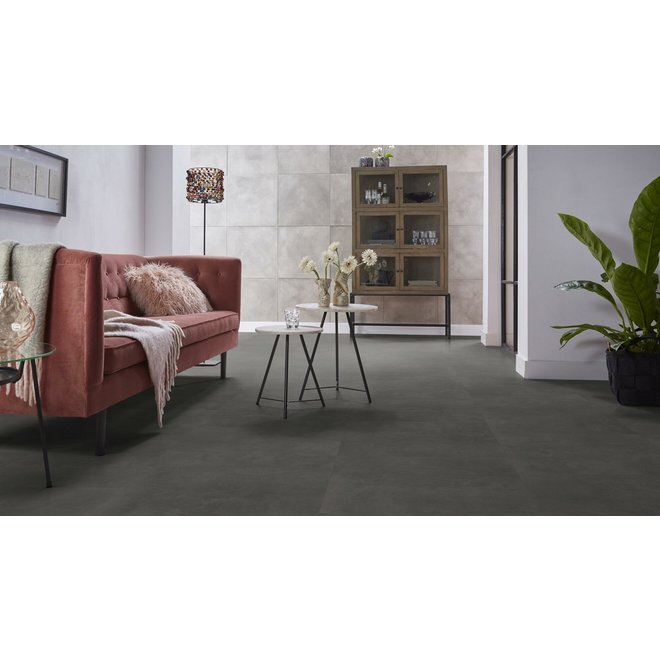 Ambiant Ambiant Klik PVC vloer betonlook tegels 61x61cm kleur Antraciet