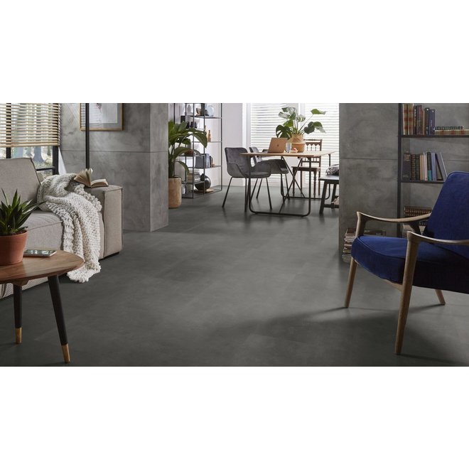 Ambiant Ambiant Klik PVC vloer betonlook tegels 61x61cm kleur Antraciet