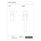 Dauby Dauby Pure Line raamklink type 1930 vierkant verouderd ijzer - zwart  per stuk