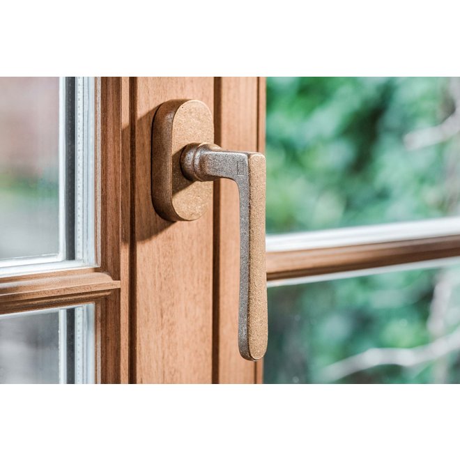 Dauby Dauby Pure Line raamklink L-vorm  ruw brons  per stuk