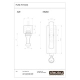 Dauby Dauby Pure Line raamklink T-vorm mat wit brons afsluitbaar per stuk