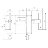 Dauby Dauby Pure Line raamklink 2017 T-vorm brons gepolijst afsluitbaar per stuk