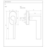 Dauby Dauby Pure Line raamklink type 1928  ruw metaal links per stuk