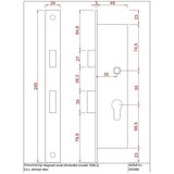 Austria Forza Smal cilinderslot voor stompe deur zwart met rechte voorplaat