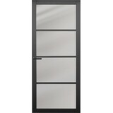Austria Industriële staallook binnendeur stomp zwart gegrond incl. gelaagd getint glas
