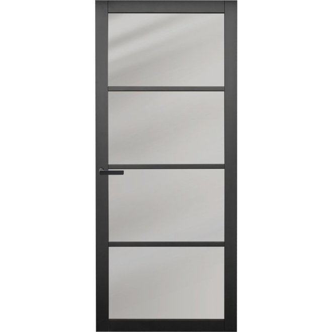 Austria Industriële staallook binnendeur stomp zwart gegrond incl. gelaagd getint glas