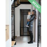 Austria Moderne Industriële staallook stompe deur zwart incl. gelaagd getint glas