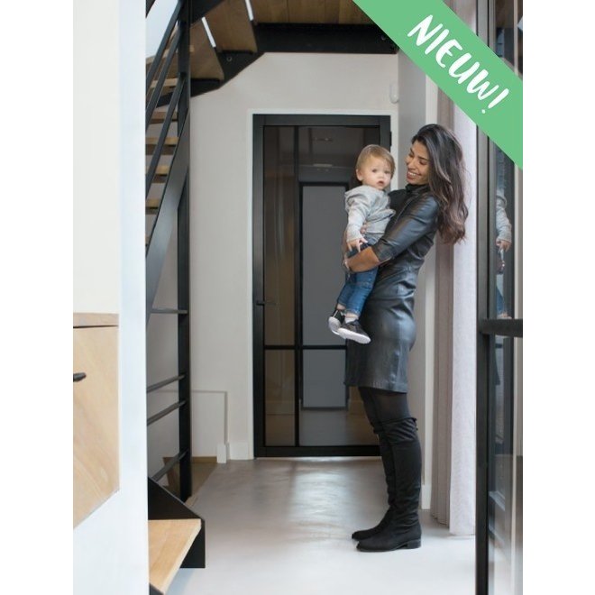 Austria Moderne Industriële staallook stompe deur zwart incl. gelaagd getint glas