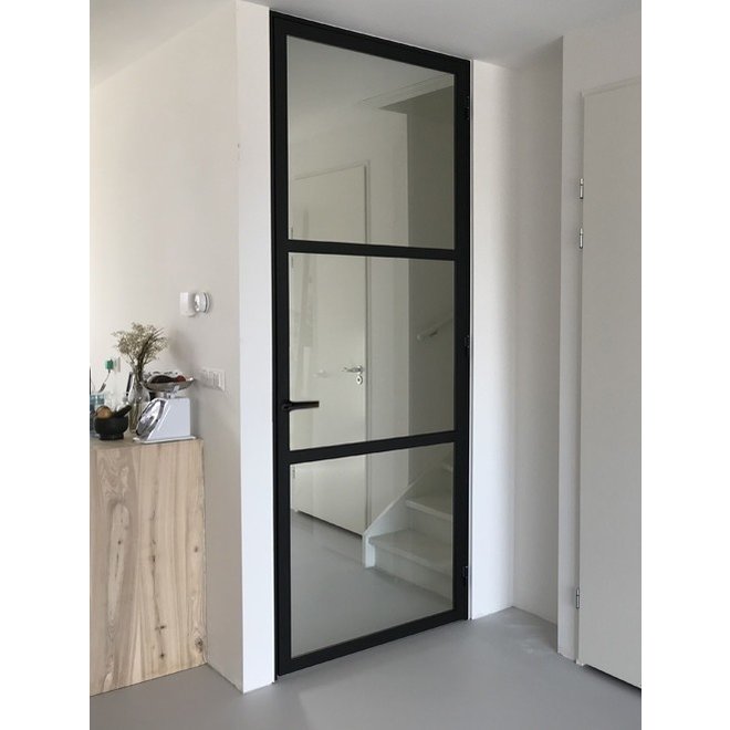 Austria Industriële staallook opdekdeur rechts zwart incl. glas