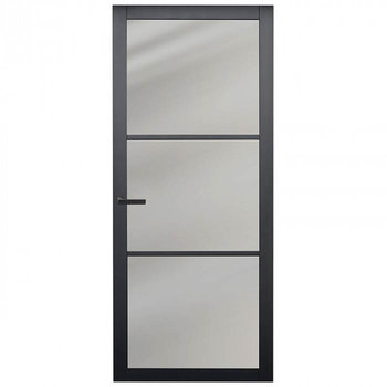Industriële staallook stompe deur zwart incl. getint glas Industriële staallook stompe deur zwart incl. getint glas