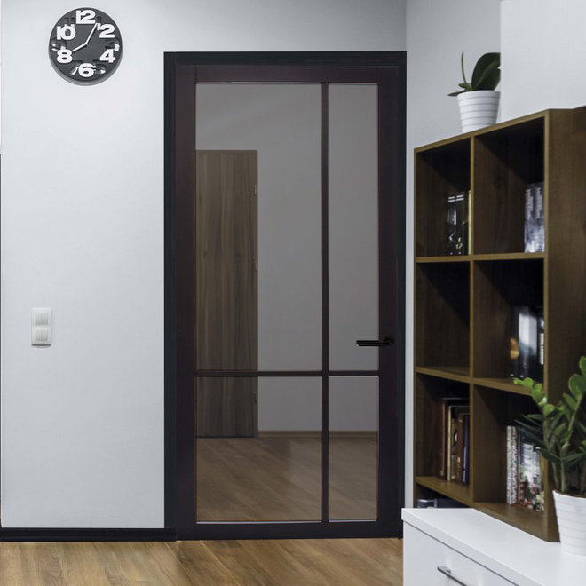 Austria Industriële staallook Asti deur stomp zwart incl. getint glas