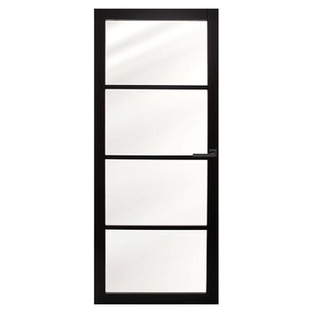 Industriële staallook opdekdeur links zwart incl. glas Industriële staallook opdekdeur links zwart incl. glas