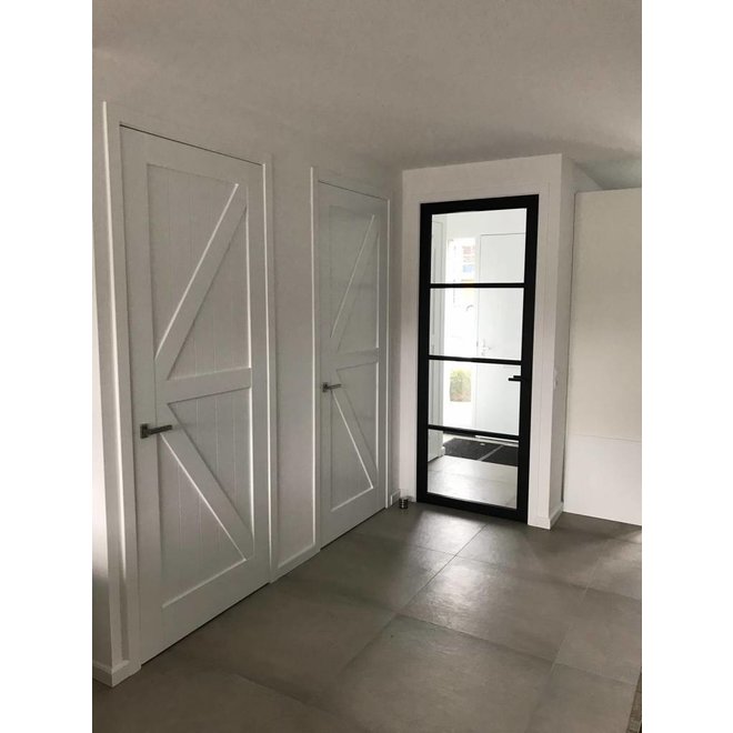 Austria Industriële staallook deur links zwart incl. glas