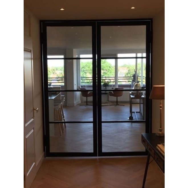 Austria Industriële staallook deur links zwart incl. glas