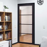 Austria Industriële staallook deur links zwart incl. glas