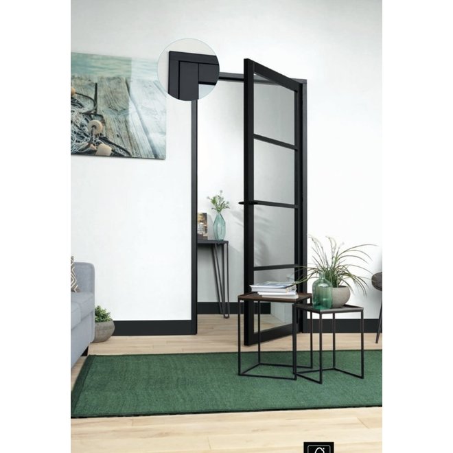 Austria Industriële staallook deur links zwart incl. glas