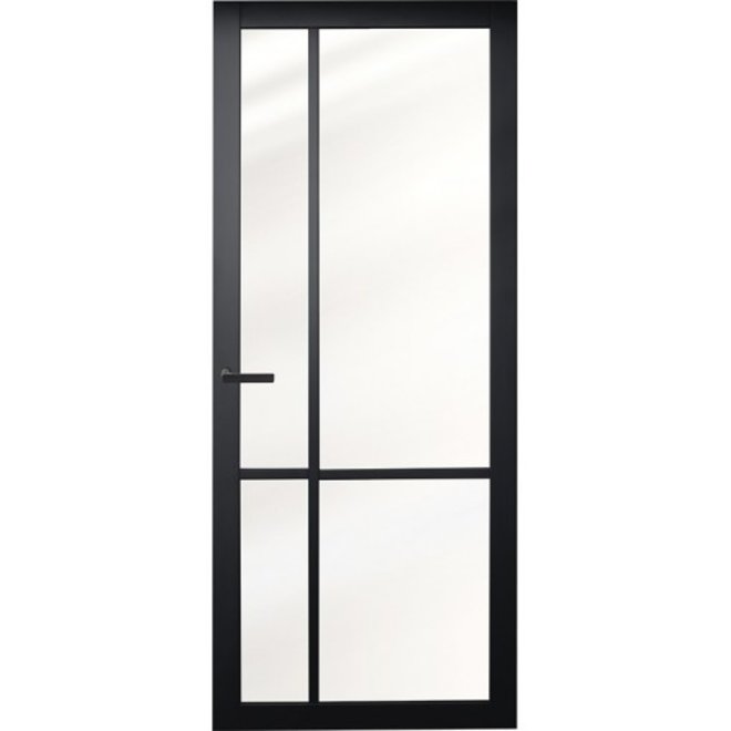 Austria Industriële staallook Asti deur stomp zwart incl. gelaagd glas