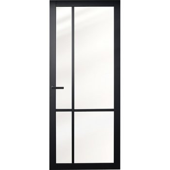 Moderne Industriële opdekdeur links zwart incl. glas Moderne Industriële opdekdeur links zwart incl. glas