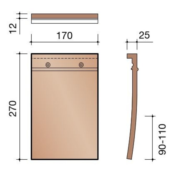 Wienerberger Keramische dakpan Wienerberger Leipan 301 Toscane engobe per pallet
