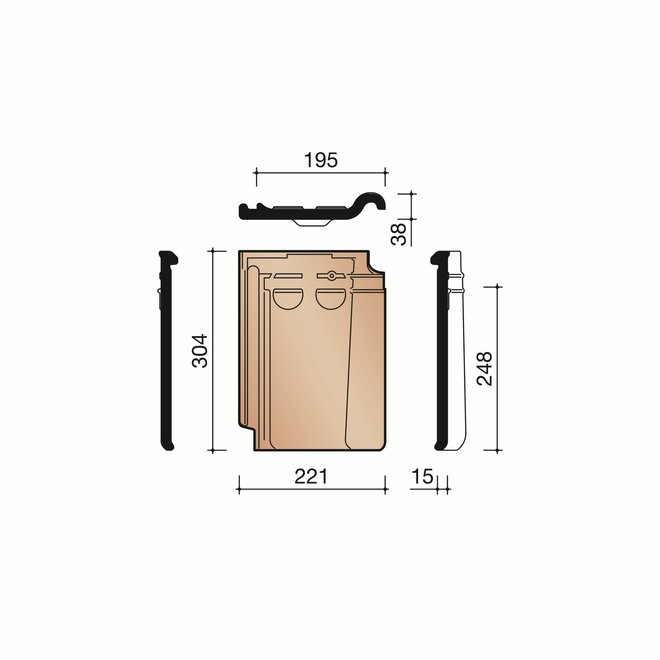 Wienerberger Wienerberger dakpan Tuile Oud Latem blauw per pallet