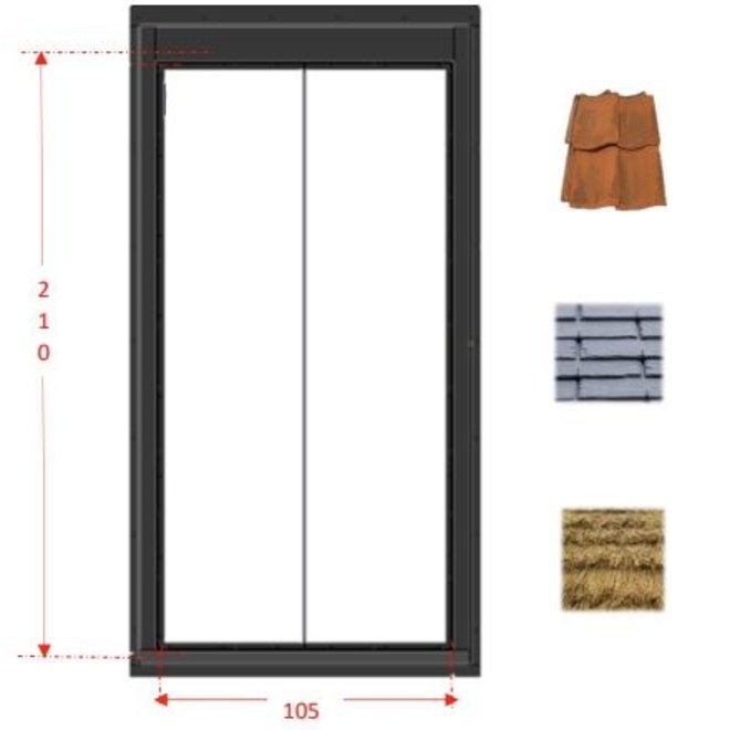 KempiQ Modern stalen dakraam 105x210 cm zwart met HR++ glas thermisch onderbroken