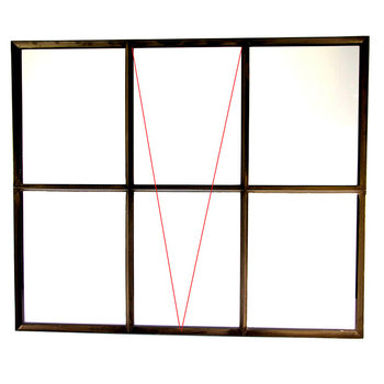 Gevelraam open dubbel glas B98xH82