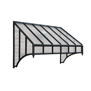 Authentieke zwart stalen deurluifel met martelé glas