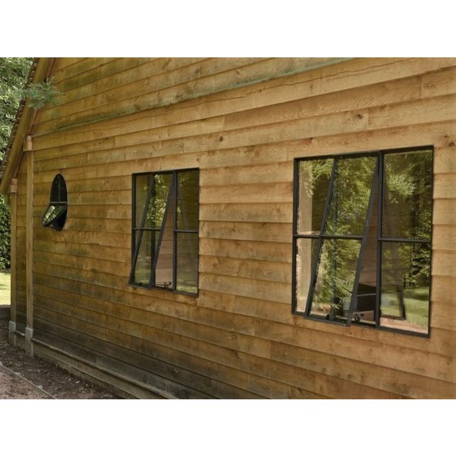KempiQ Zwart stalen raam dubbel glas B98xH82 cm openklapbaar