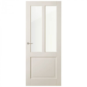 Houten binnendeur New York stomp blank glas wit gegrond