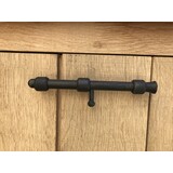 KempiQ Schuifgrendel zwart metaal 16cm met gesmede pen