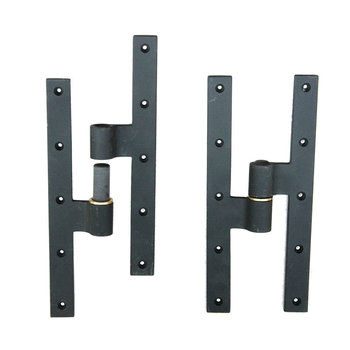 Pivot poortdeur scharnierset zwart gesmeed Links Pivot poortdeur scharnierset zwart gesmeed Links