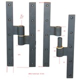 KempiQ Pivot poortdeur scharnierset rechts zwart  gesmeed