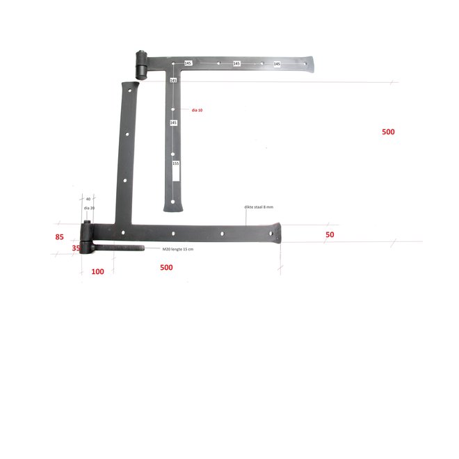 KempiQ Gehengen Hoek-model complete set zwart 60cm