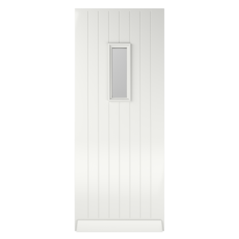 Voordeur Albo 227 gegrond hardhout met raam Voordeur Albo 227 gegrond hardhout met raam