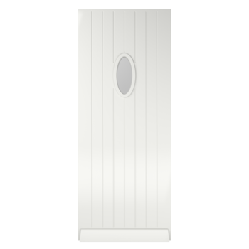 Voordeur Albo 230 gegrond hardhout met venster Voordeur Albo 230 gegrond hardhout met venster