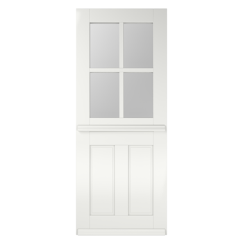 Voordeur Albo L425  wit gegrond met venster Voordeur Albo L425  wit gegrond met venster