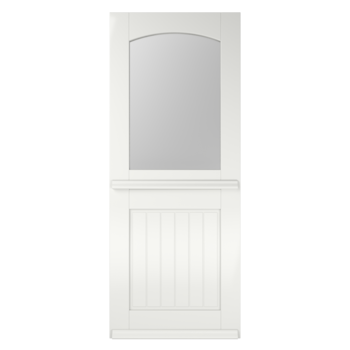 Voordeur Albo L186 wit gegrond met rond venster Voordeur Albo L186 wit gegrond met rond venster