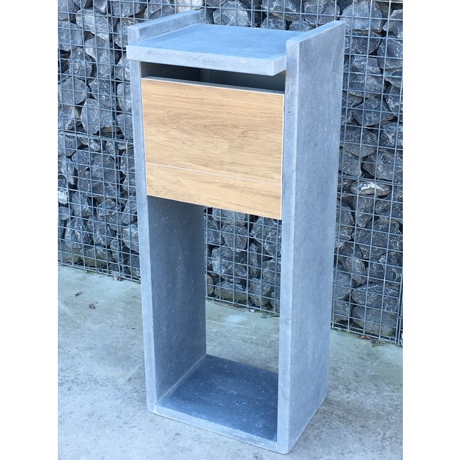 KempiQ Belgische Arduin Woodlook brievenbus vrijstaand model 6