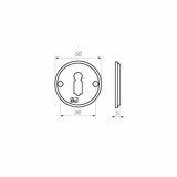 Dauby Authentiek sleutel deurrozet diameter 50mm rond  per stuk