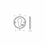 Dauby Authentiek cilinderrozet binnen& buitendeur diameter 50mm rond   per stuk