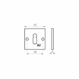 Dauby Authentiek sleutel deurrozet diameter 50mm vierkant per stuk