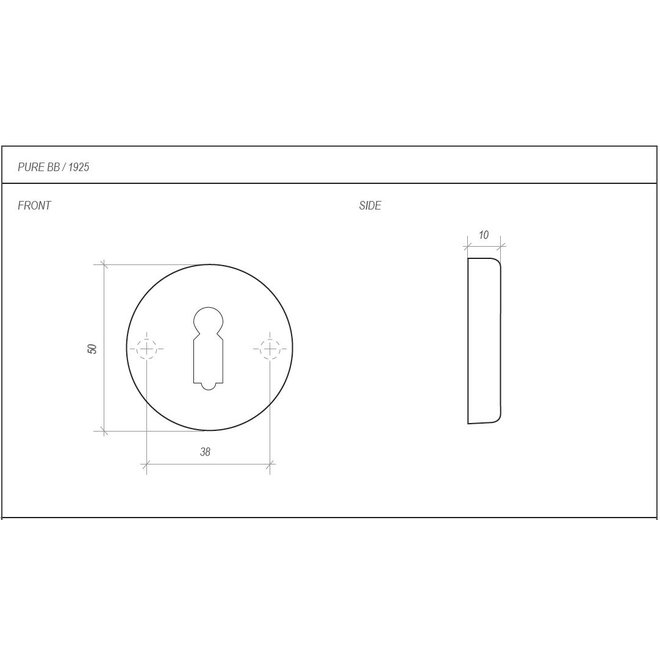 Dauby Dauby Pure Line Sleutelrozet 50 mm type PH1925 per stuk