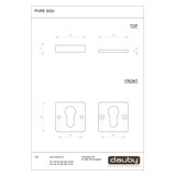 Dauby Authentiek beslagset veiligheidsrozet "cilinder" vierkant 50 mm  set van 2